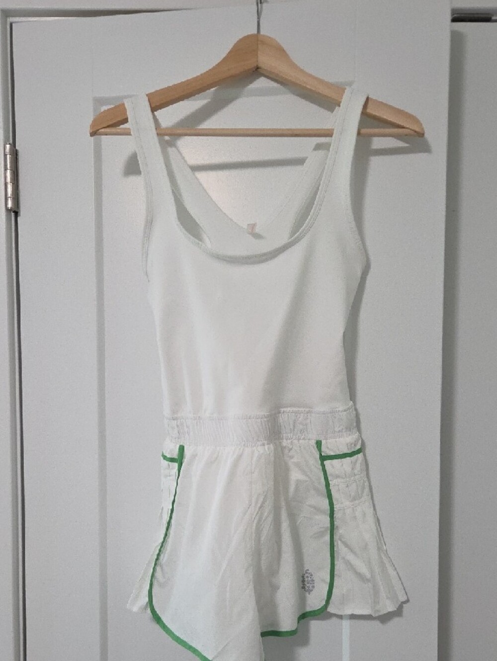 White FP Movement Easy Tiger Shortsie with Green trim - Picture 3 of 6